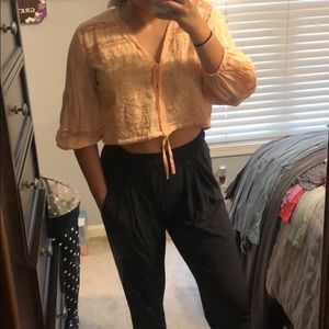 Free people peach crop top